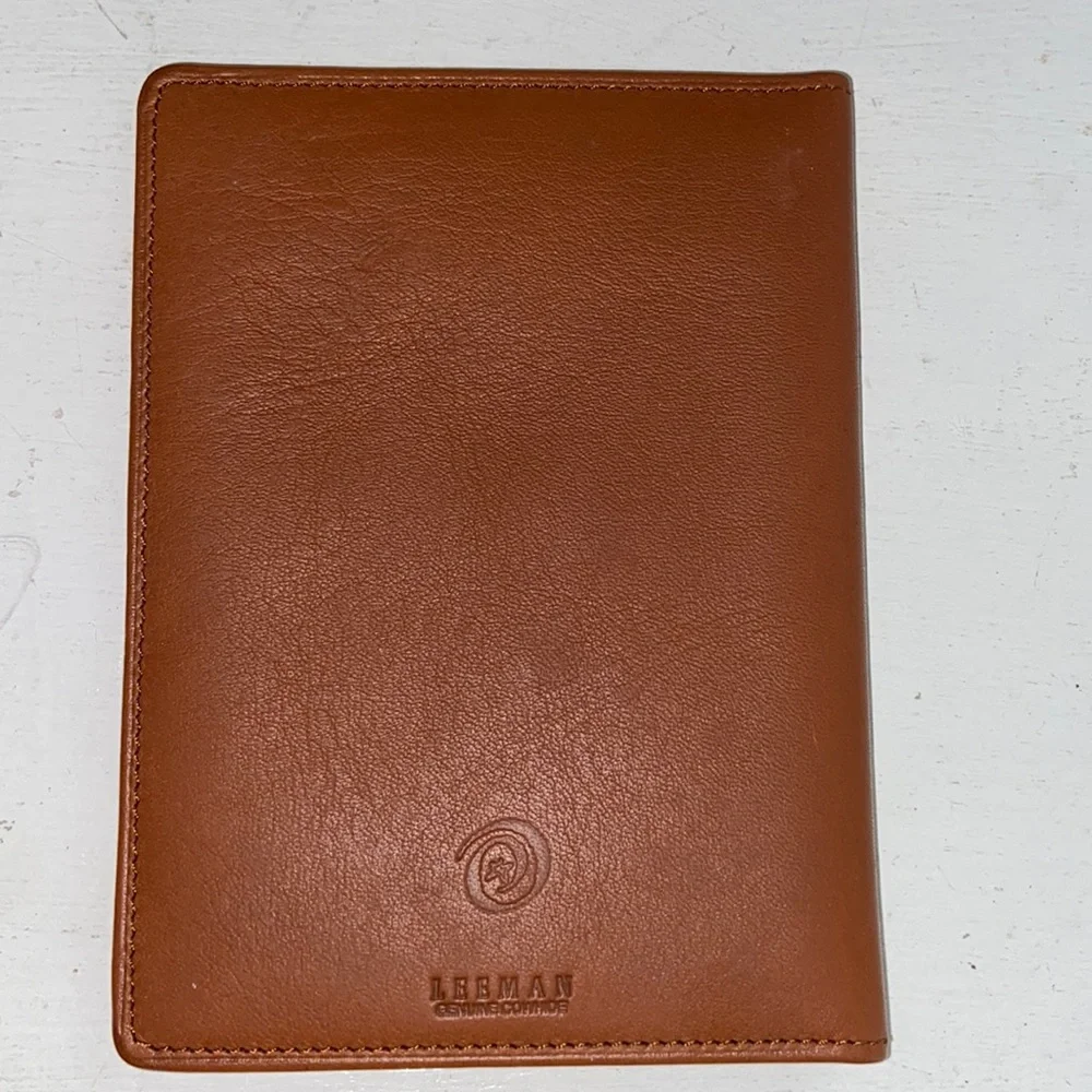 NEW LEEMAN Leather Double Viewing window for ID Card Wallet